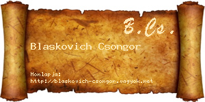 Blaskovich Csongor névjegykártya